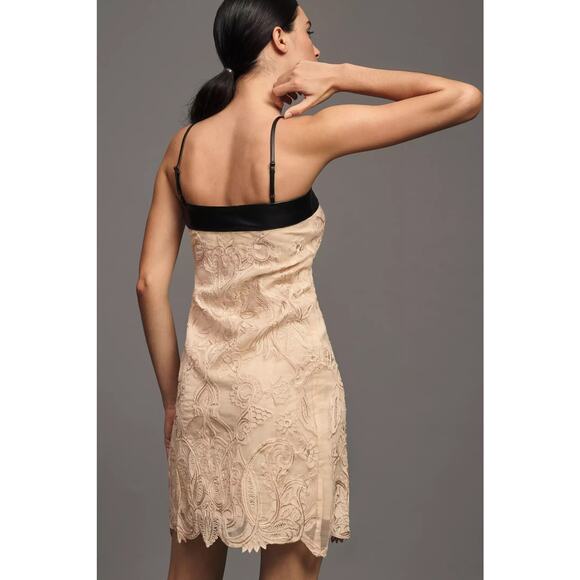 nwt ANTHROPOLOGIE MAEVE sz 4 Strappy Square-Neck Lace Mini Dress - Picture 4 of 5